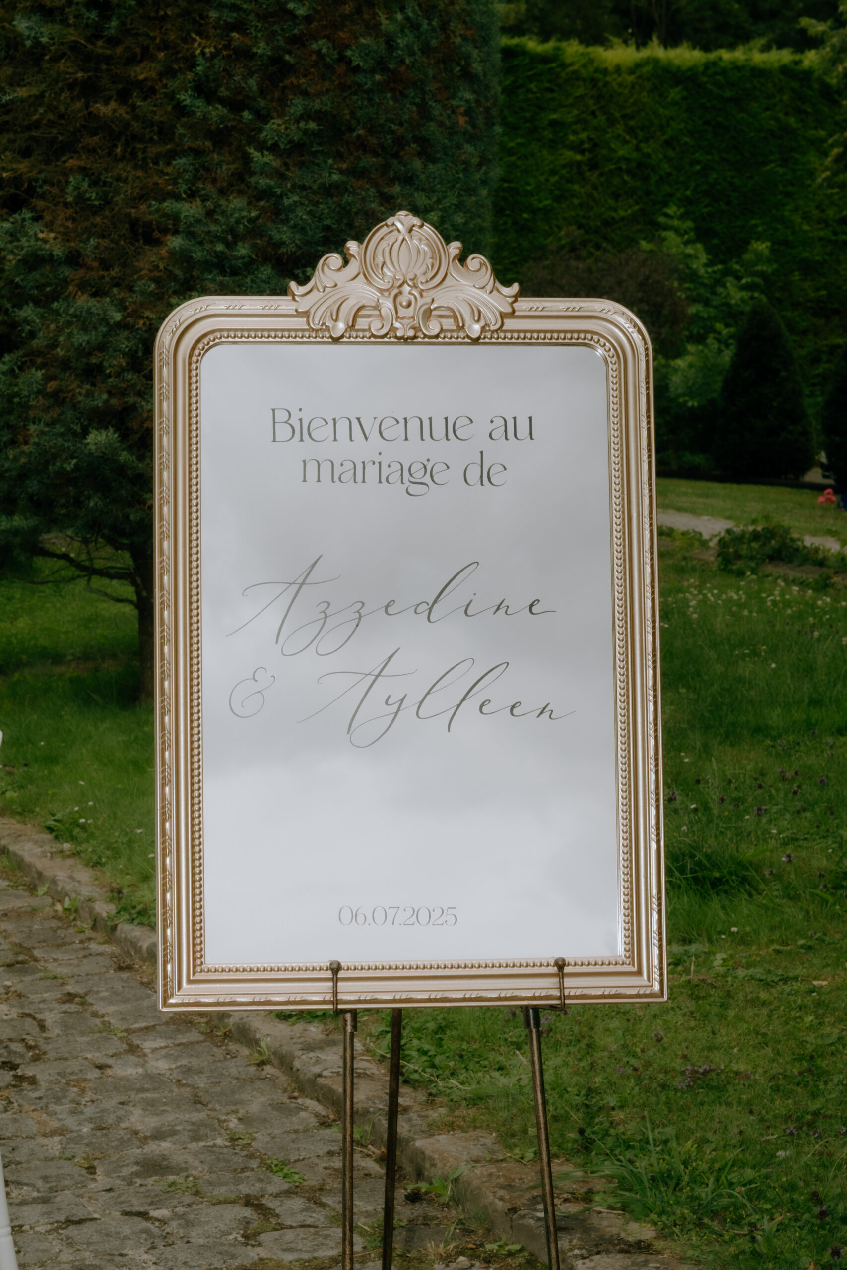 Pretty big event miroir de bienvenue mariage